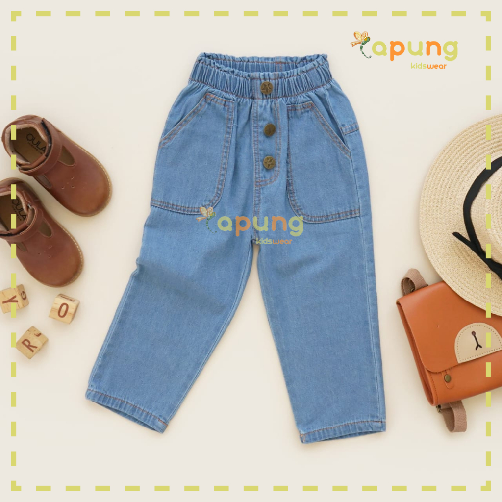 (capung kidswear) Celana Waist Anak 1-6 tahun Celana Panjang Jeans Anak