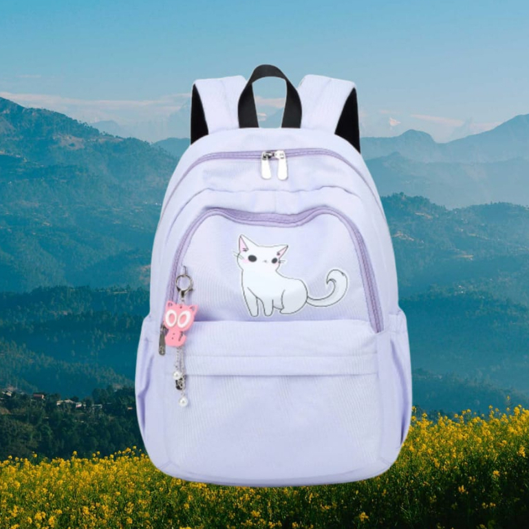 Tas Ransel Anak Perempuan Tas Gendong Karakter Cat White Untuk Sekolah SD TK Murah