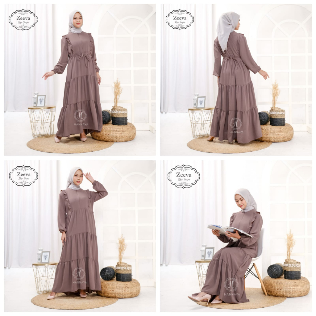 ZEEVA DRESS  BY HANNAYA|MIDI DRESS|LONG DRESS|ABAYA|GAMIS AIR FLOW|GAMIS CRINKLE