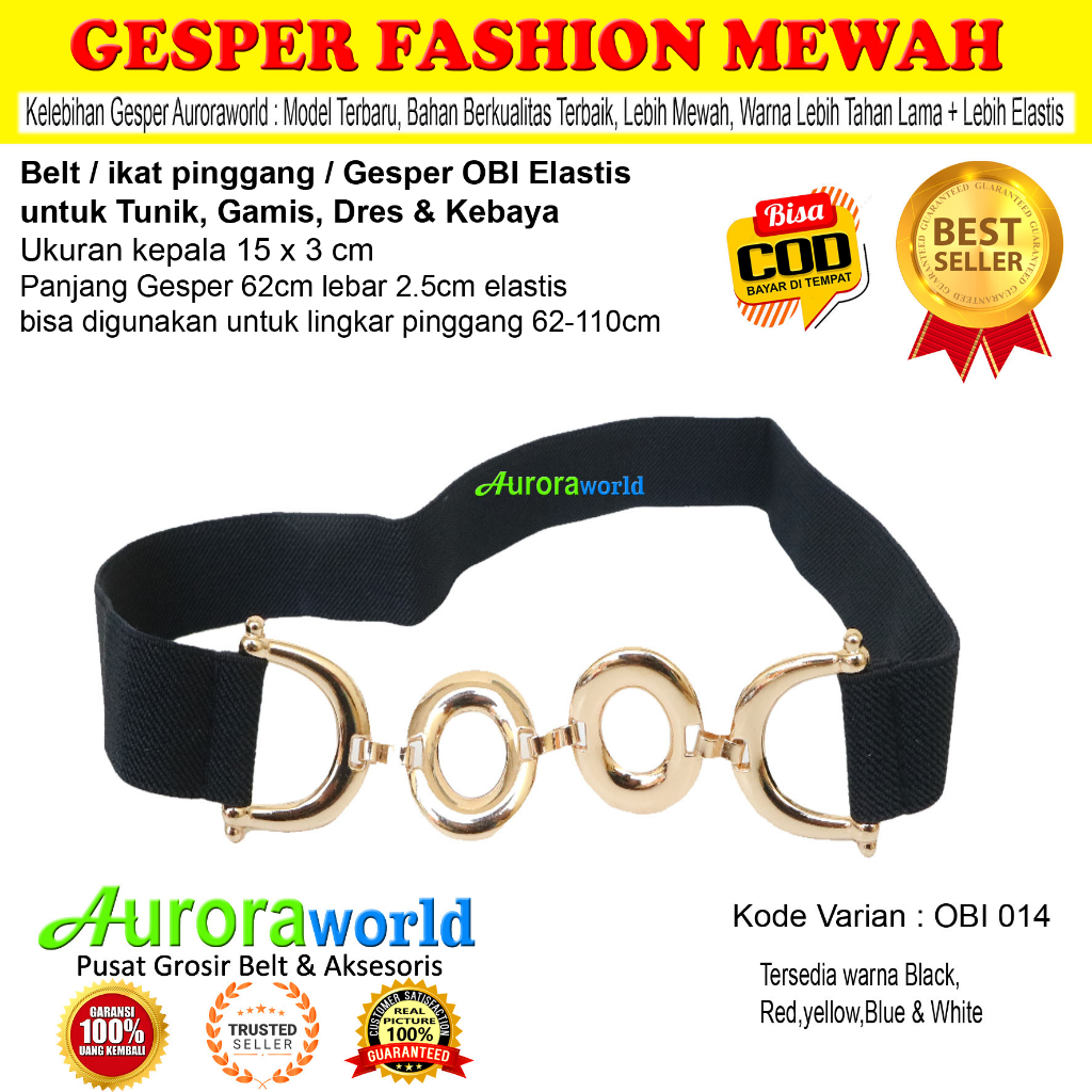 Auroraworld - PAKET MEWAH PAKET USAHA HEMAT 3PCS GESPER IKAT PINGGANG ELASTIS BELT WANITAFASHION FREE Bonus Spesial