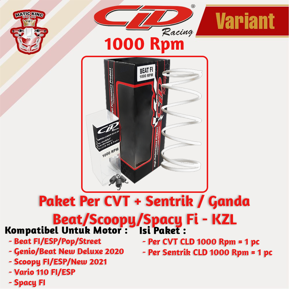 Paket Per CVT Sentrik Ganda Racing Honda Genio Beat Deluxe Scoopy New Vario Spacy 110 CLD 1000/1500 RPM