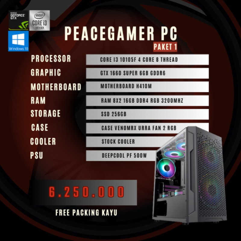 PC GAMING PAKET 1 RAKITAN PC GAMING PEACEGAMER