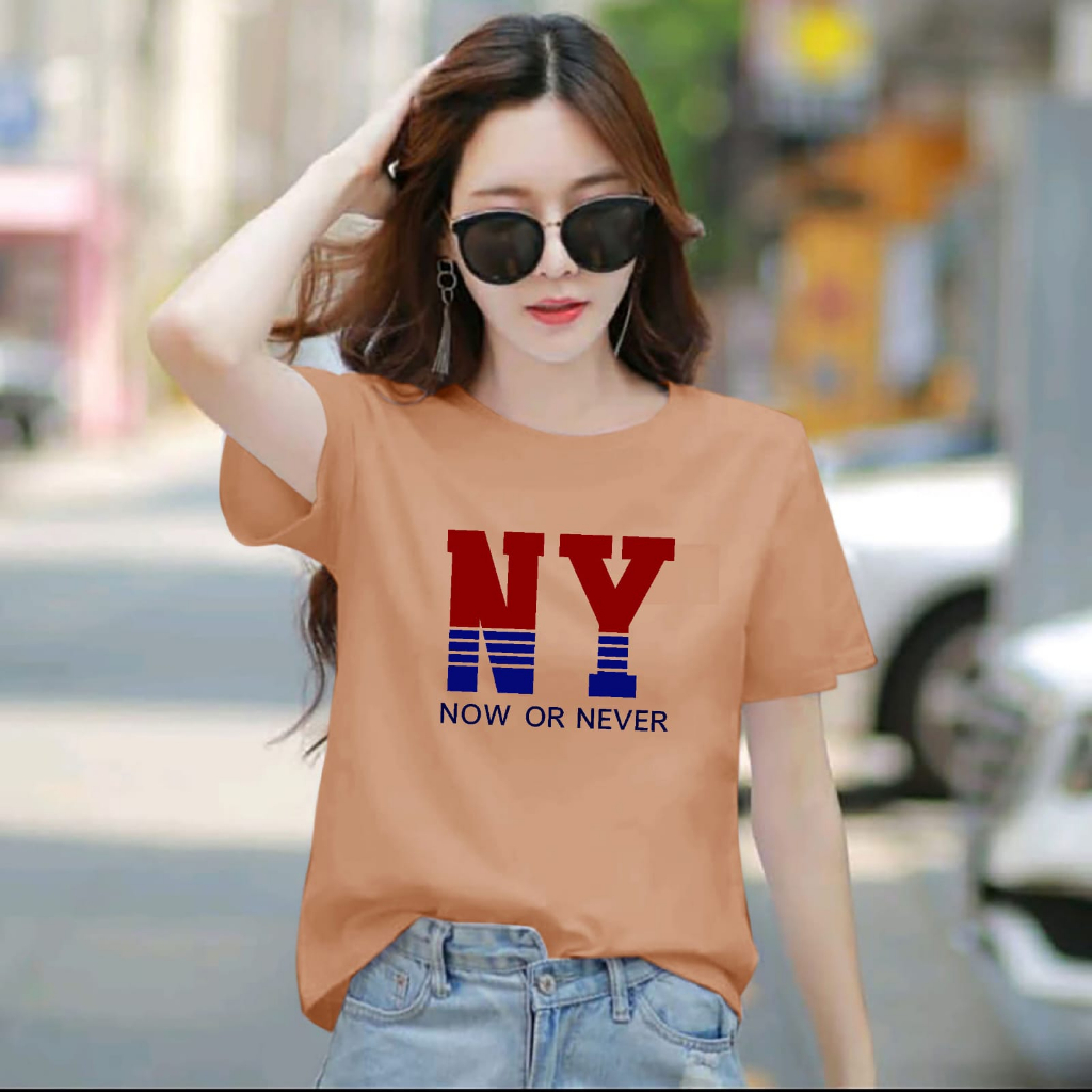 { BISA COD } BAJU NY BIG COLOR LENGAN PENDEK KEREN KEKINIAN