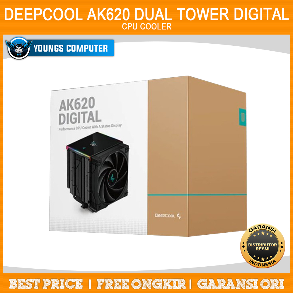CPU COOLER DEEPCOOL AK620 DUAL TOWER DIGITAL 2X12CM FAN W/LGA1700