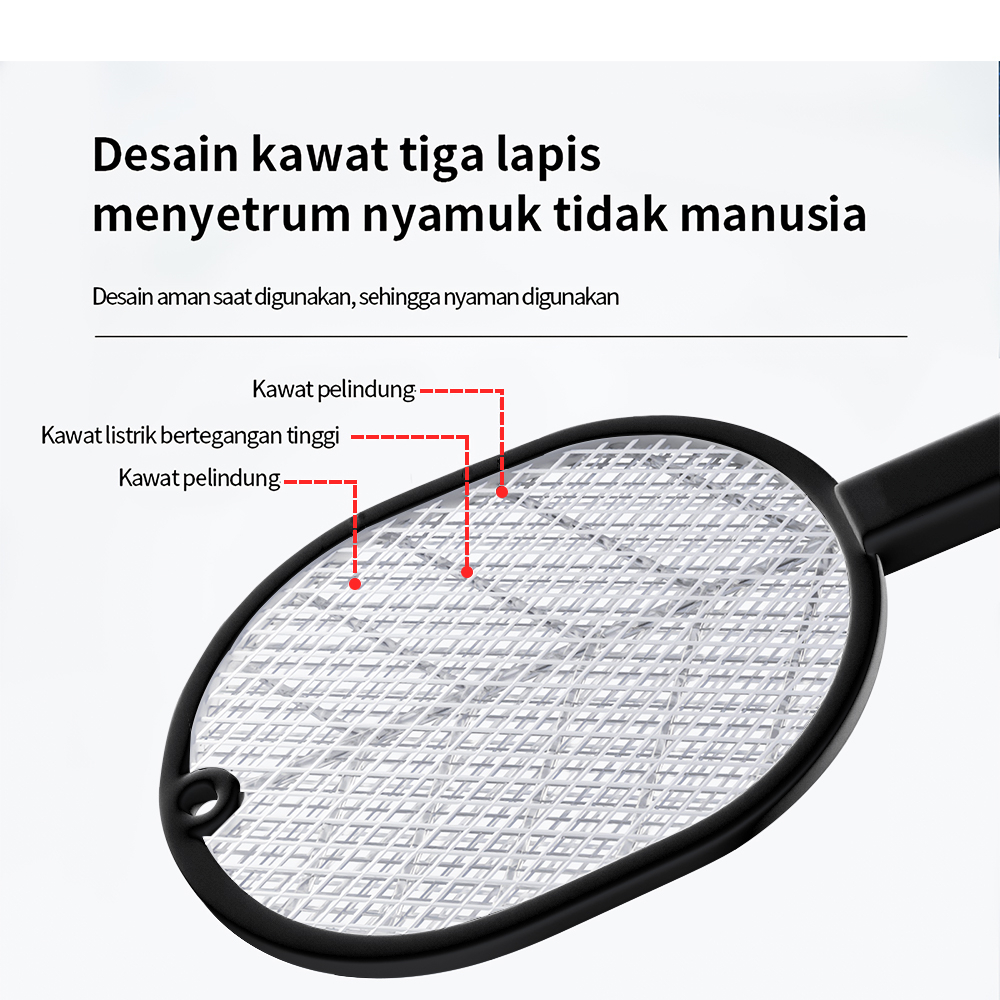 Raket nyamuk insect killer Dapat digantung 2 in 1 canggih efektif Rak Nyamuk Listrik DWP WORLDHOME66