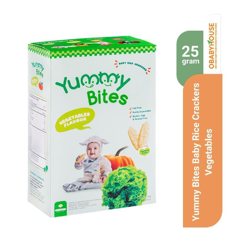 Yummy Bites Baby Rice Crackers Vegetables 25 gr
