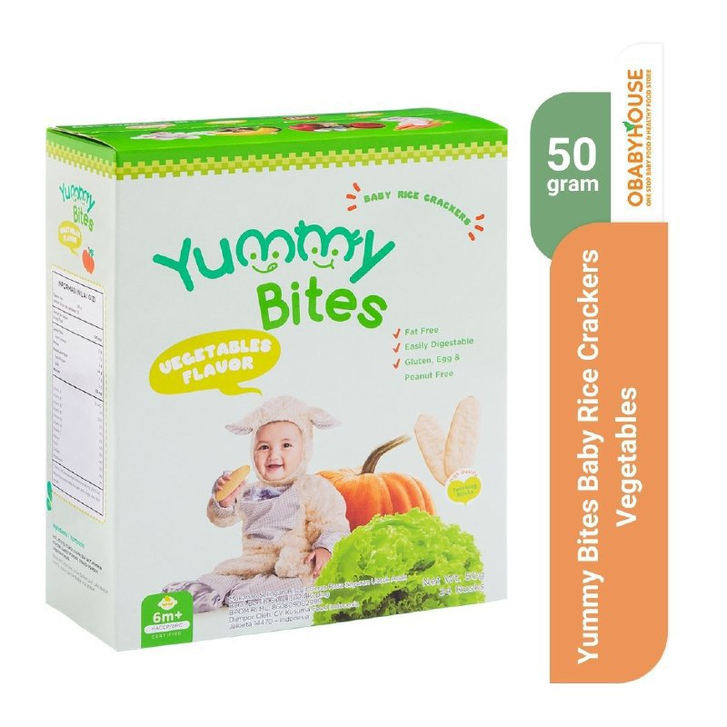 Yummy Bites Baby Rice Crackers Vegetables 50 gr