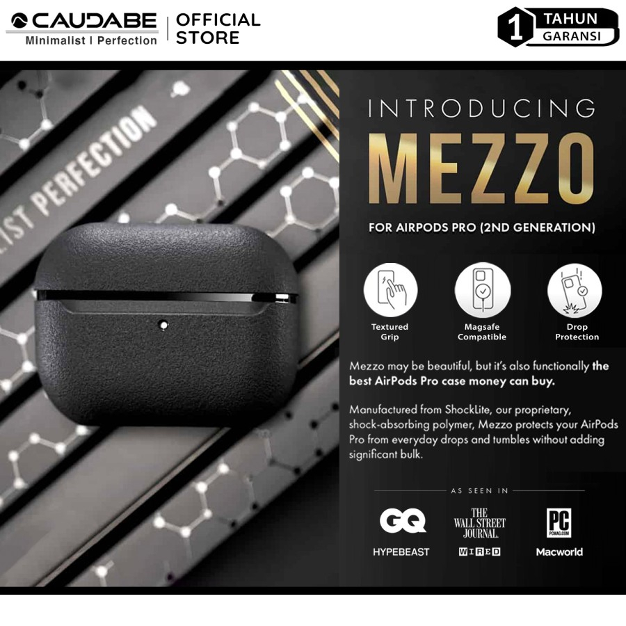 ORIGINAL Premium Case Apple Airpods Pro 2 2nd Gen 2022 - Caudabe Mezzo Magsafe Compatible Casing Gen