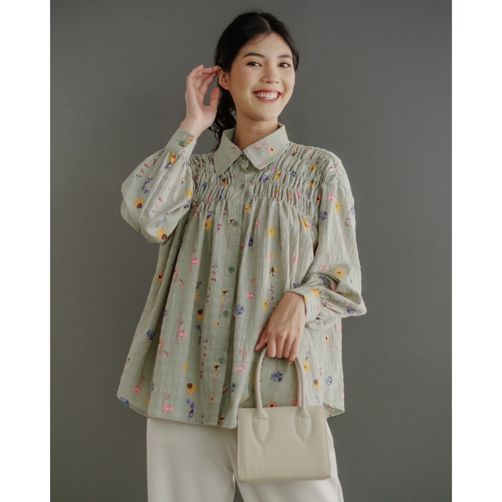Myrubylicious GADIRA SHIRT KODE BN2747 | SHIRT | KEMEJA WANITA | KEMEJA MOTIF | KEMEJA BUNGA