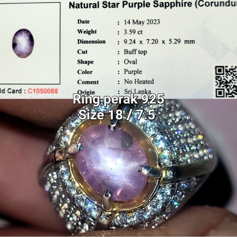 natural purple sapphire star ceylon safir srilanka