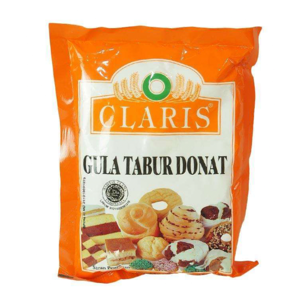 

gula tabur donat claris / gula halus claris 250g / claris oren 250g