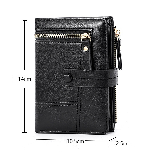 DOMPET LIPAT WANITA JARDINE WA723B5 IMPORT SLOT KARTU RESLETING UANG KOIN KECIL REMAJA CEWEK SIMPLE MINI PREMIUM KOREA KEKINIAN HITAM KULIT LUCU TERBARU MURAH BRANDED BATAM FASHION