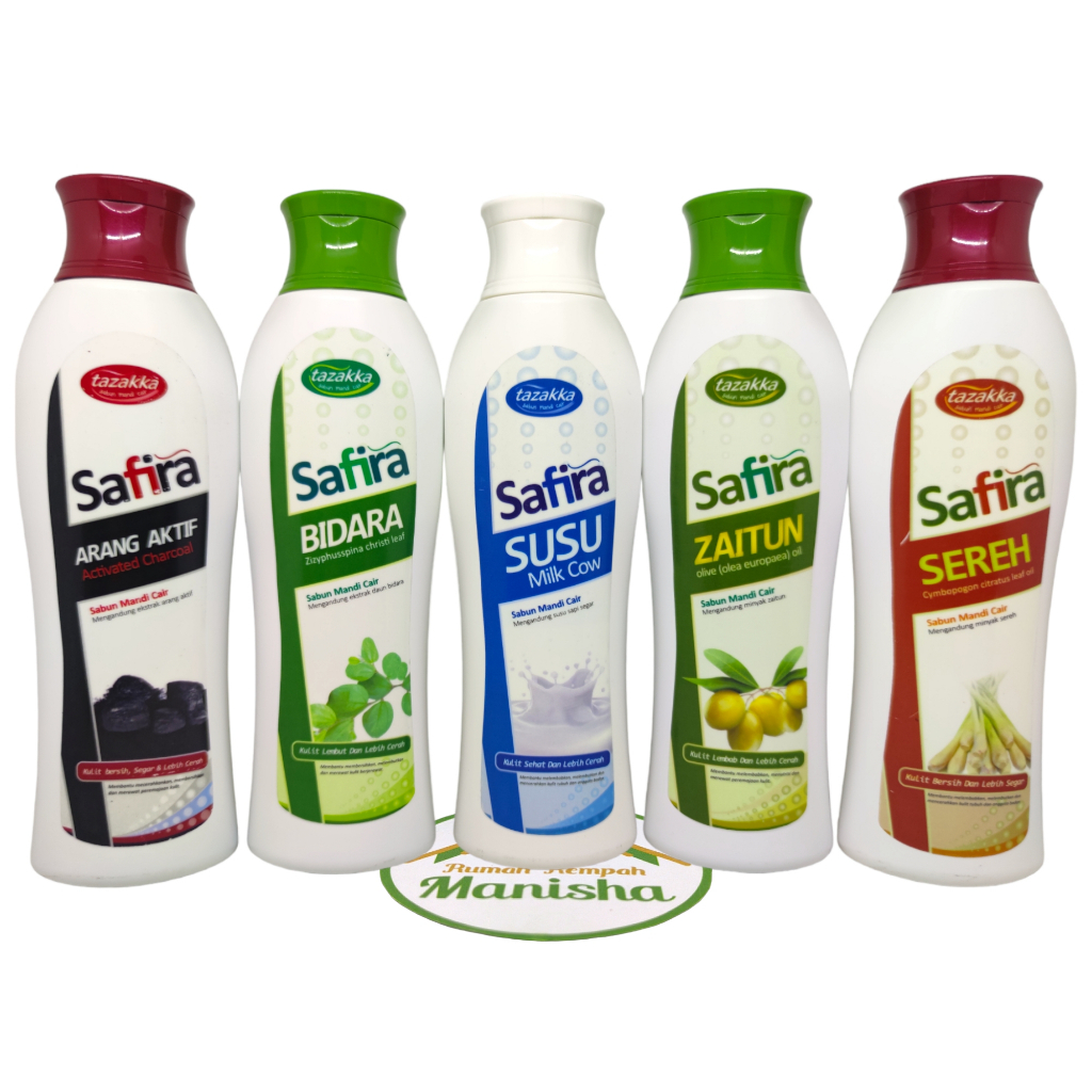 Sabun Mandi Cair Susu Milk Herbal Safira - Kulit Bersih dan Lebih Segar - Safira Susu Milk 150ml