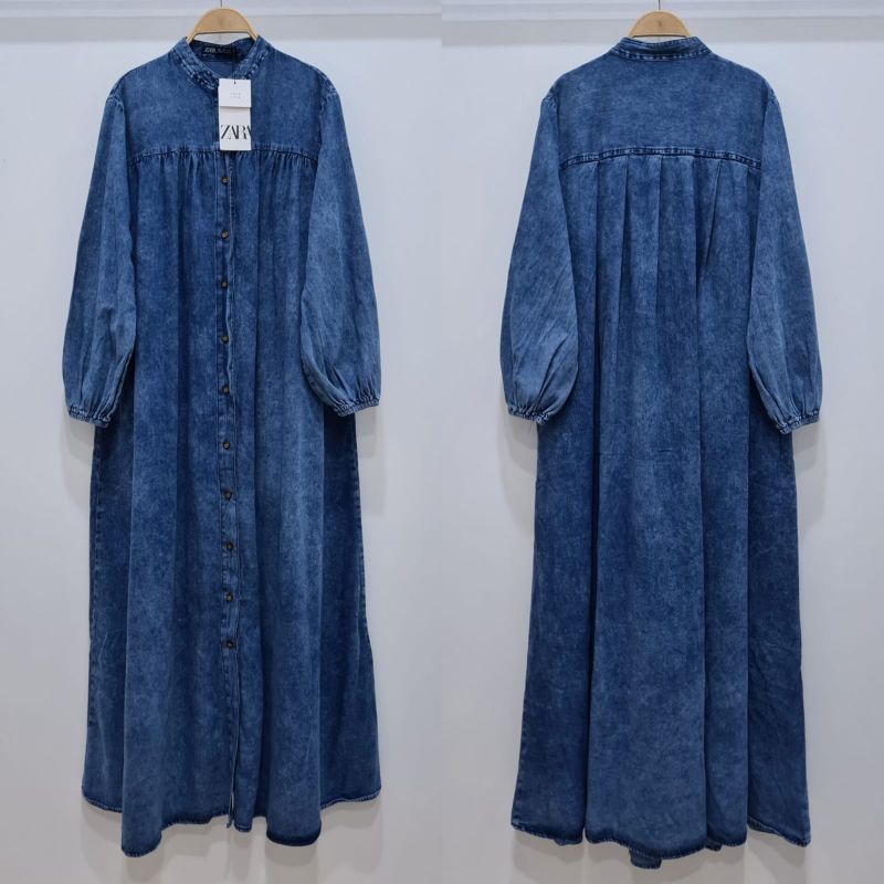 Gamis jeans midi//Gamis jean ZR//Gamis jeans//20670//Gamis midi//Gamis busui//Gamis