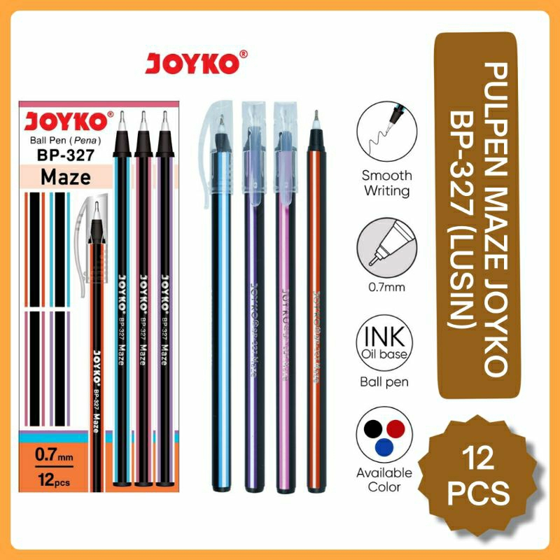 

(12 PCS) Pulpen Joyko Maze BP-327 / Pulpen Joyko Maze