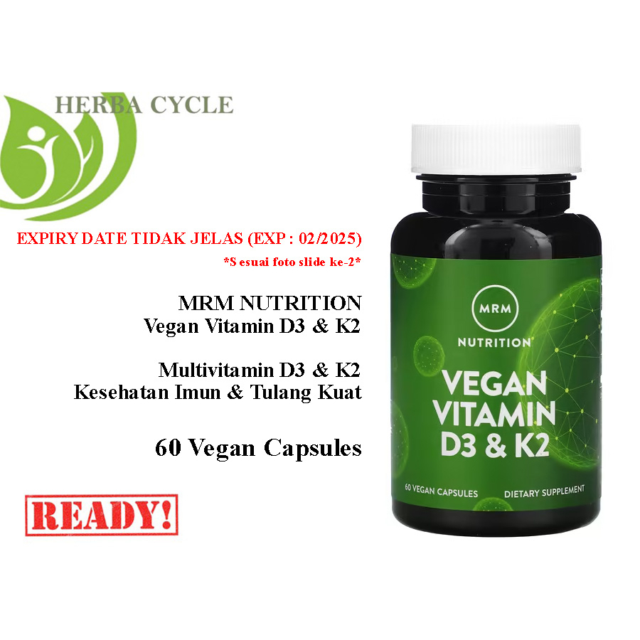 MRM Vegan Vitamin D3 K2 60 VegCaps Vit D3 K2 Vegan ORI USA