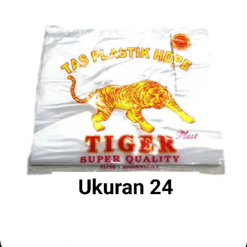 kantong kresek kantong plastik bening ukuran 24 TIGER