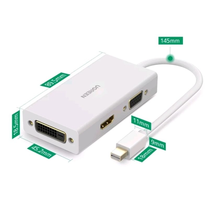 UGREEN Mini DisplayPort Thunderbolt 2 to HDMI VGA DVI - Ugreen MiniDp 20417 40370 3 in 1 Adapter 4K Thunderbolt 2 Video Converter