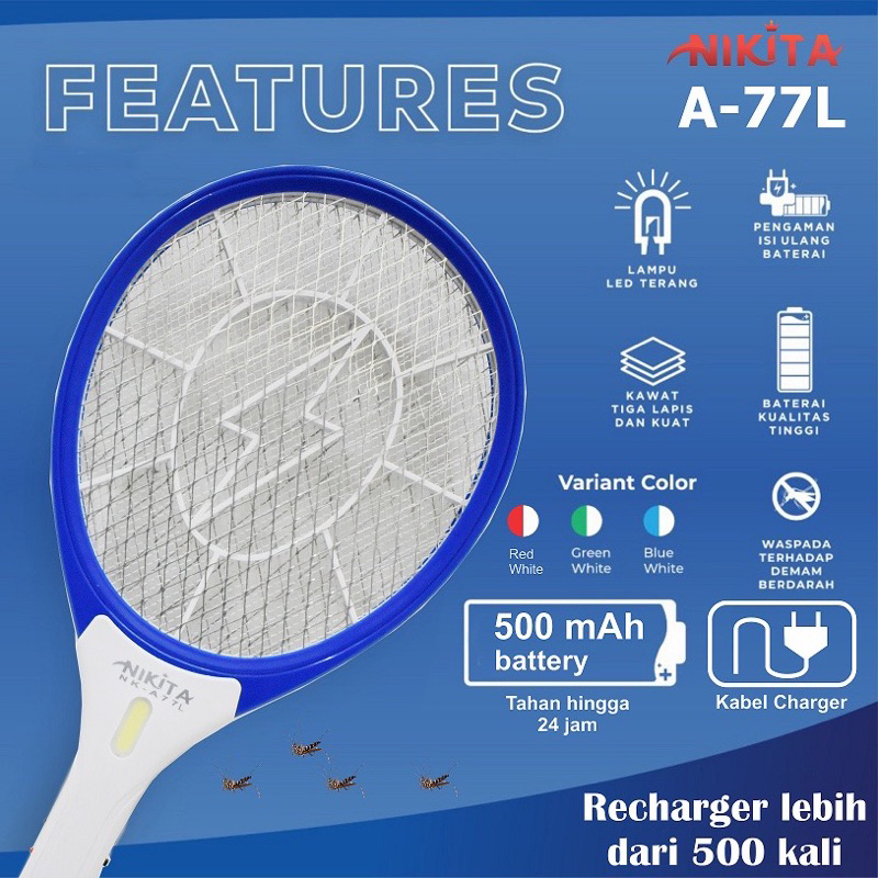 RAKET NYAMUK NIKITA A77 L