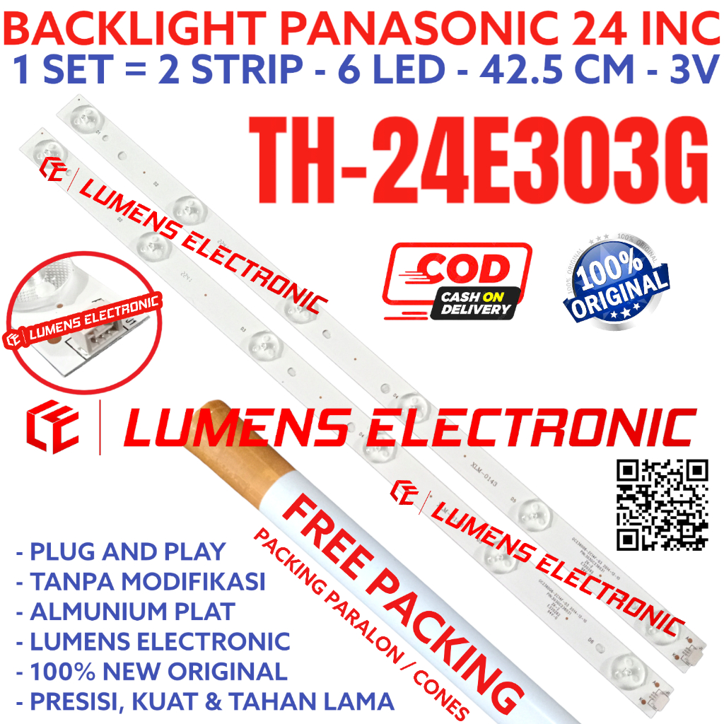 BACKLIGHT TV LED PANASONIC 24 INC 24E303 24E303G TH24E303G TH-24E303G TH24E303 TH-24E303 24E LAMPU B