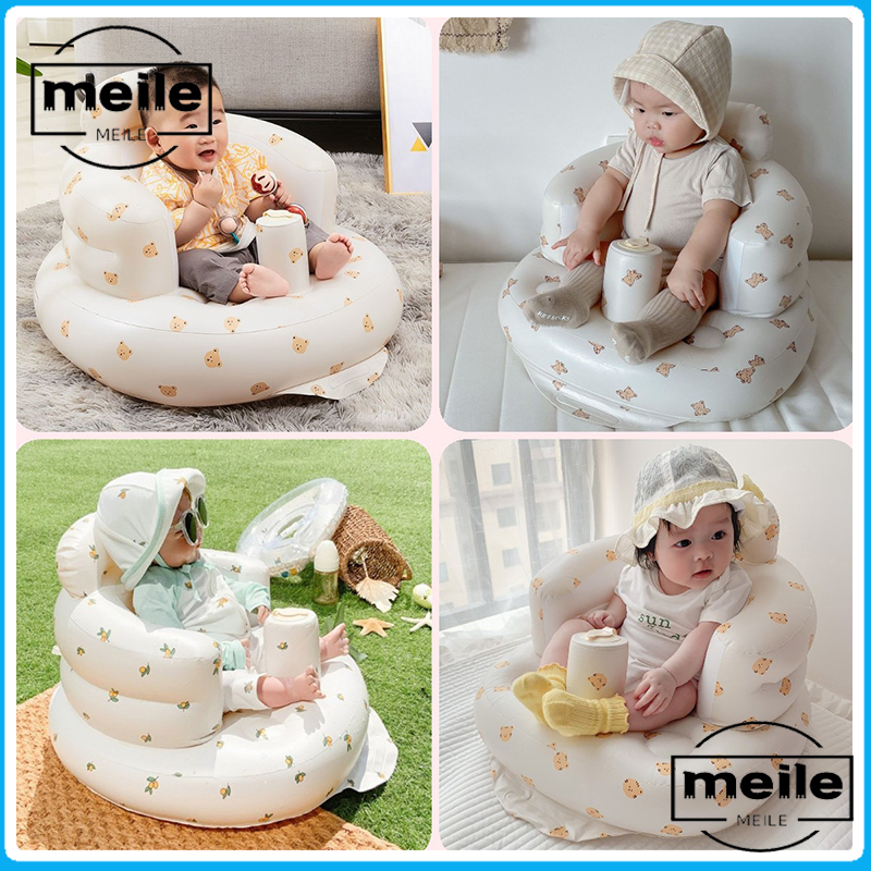 Sofa Tiup Tempat Duduk Bayi Infant Seat Kursi ada Pompa Tempat Duduk Baby bisa belajar Makan dan mandi kursi beruang besar pola Sofa Kursi Portabel Pvc Bahan