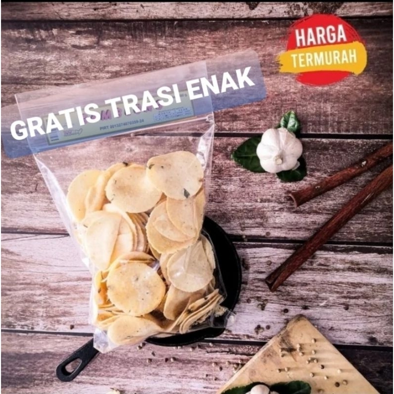 

KRIPIK GEMBLONG KETEMPLING 200gram ENAK GRATIS terasi khas cirebonn