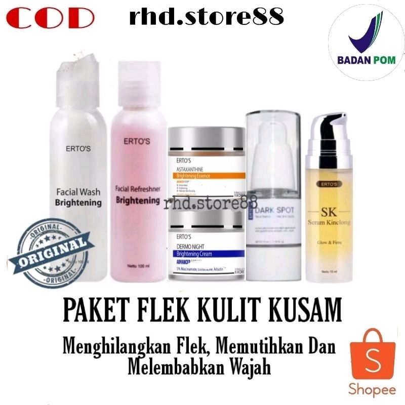 ERTOS PAKET FLEK MEMBANDEL LENGKAP 6IN1 KRIM FLEK  ORIGINAL BPOM