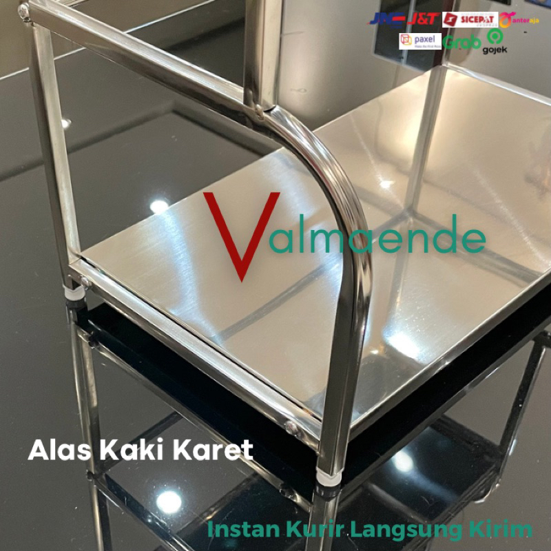 Rak Bumbu Dapur Stainless 3 Susun Tempat Pisau Tempat Sutil GSF 3072 Rak Bumbu Dapur Serbaguna