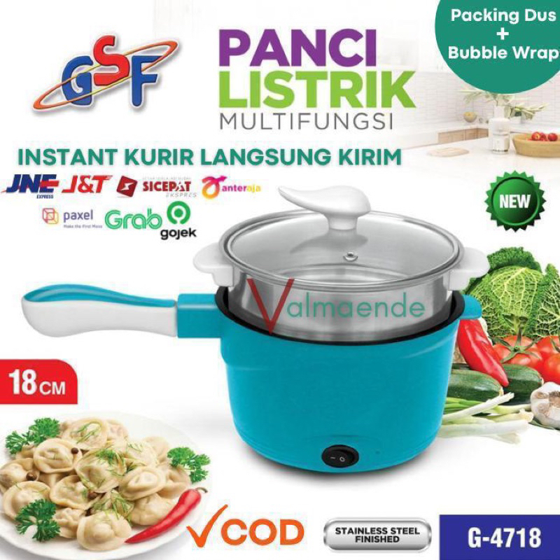 Panci Listrik Multifungsi Goreng Rebus Kukus Free Packing Bubble Wrap Portable Elektrik Steamer GSF 4718