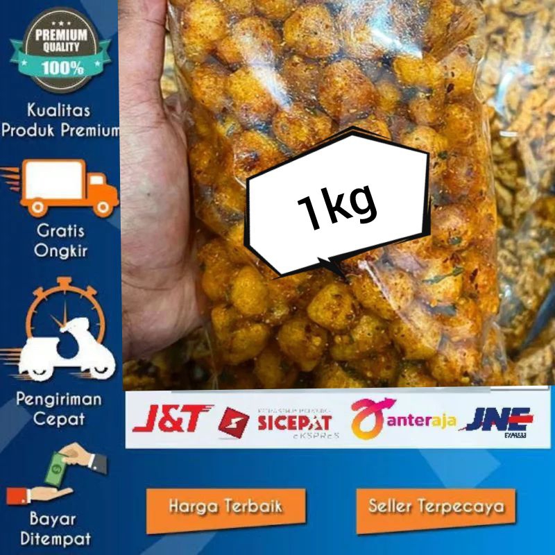 

Cimol kering pedas daun jeruk 1kg cemilan cimol daun jeruk