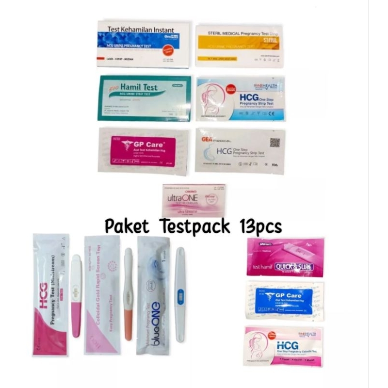 PAKET TEST HAMIL 13PCS (STRIP, CASSETTE, COMPACT / MIDSTREAM)