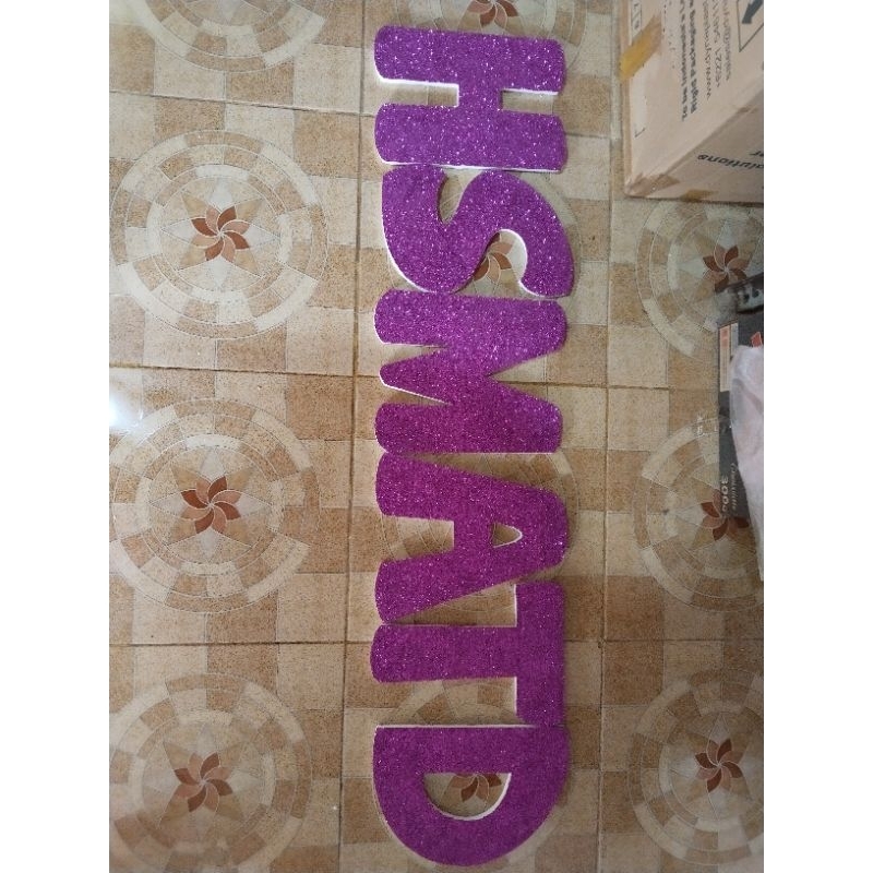 Styrofoam/Gabus Huruf/Angka glitter 30 cm