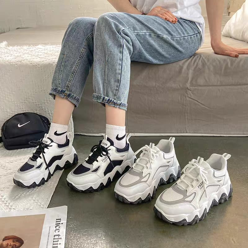 GROSIRTAS &quot;FREE BOX&quot; LV0218 Sepatu Sneakers Wanita Import Sport Shoes Sepatu Casual Wanita Runing Shoes -