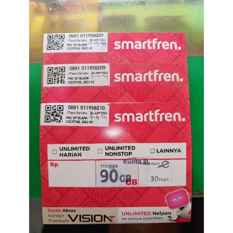 kartu perdana internet smartfren kuota jumbo 90gb 57gb 32gb 6gb unlimited perbulan