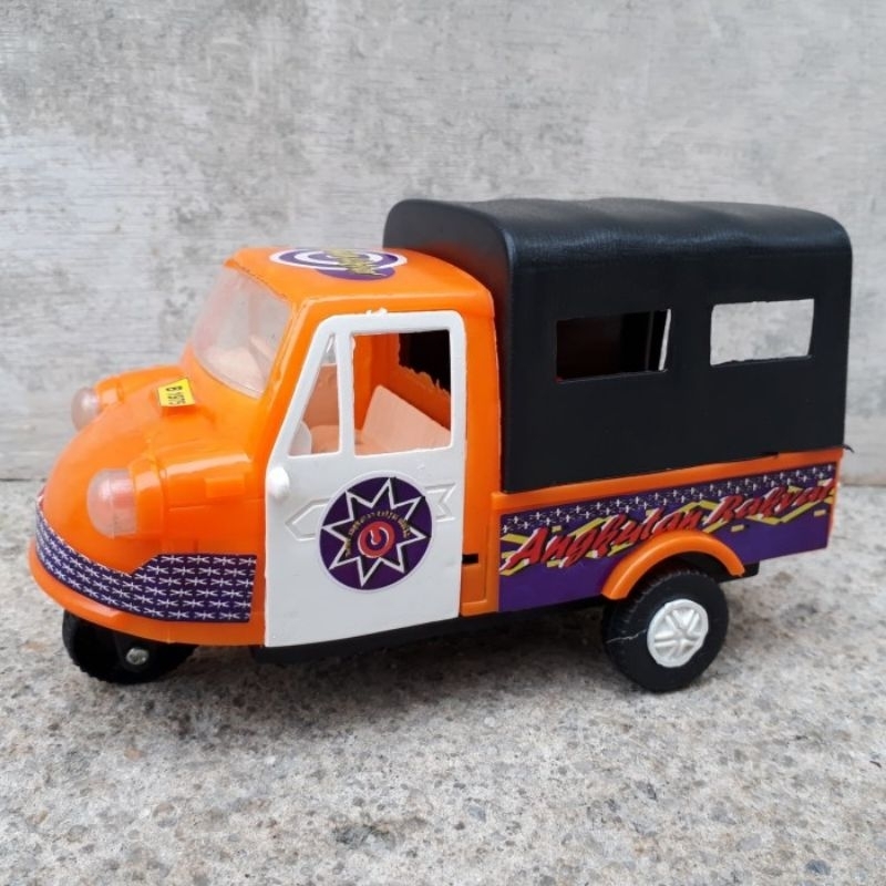 Mainan bemo antik - miniatur becak motor edukasi - anak edukatif