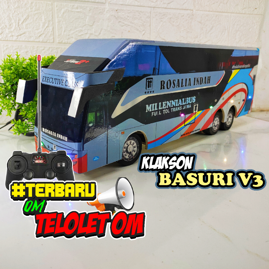 Miniatur Bus Pakai Telolet Basuri V3 Full Lampu