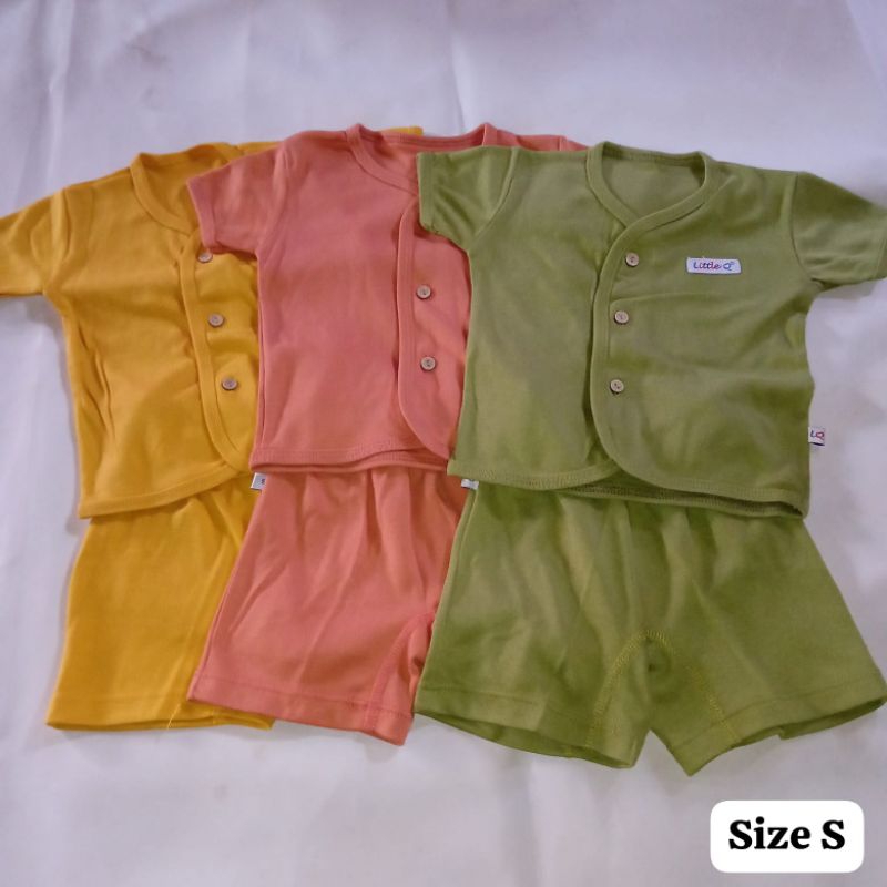 Setelan Pendek Little Q Kancing Depan | Setelan Little Q