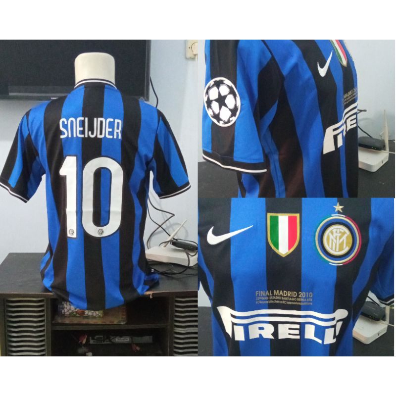 Jersey Bola Inter Home 2009/2010 Retro final UCL madrid SNEIJDER 10