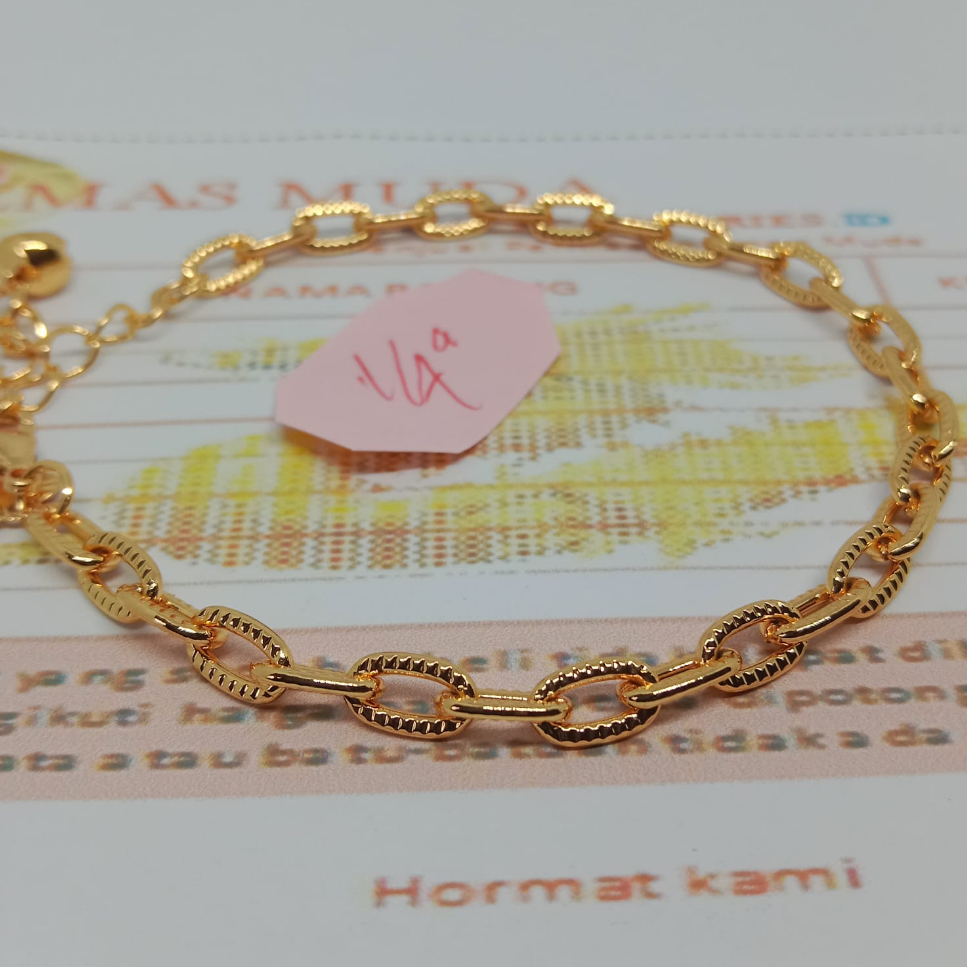 Gelang tangan wanita 3 gram lapis emas muda 18k ada surat toko