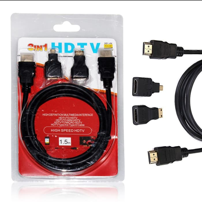 KABEL HDMI 3 IN 1~HDMI~MICRO HDMI~MINI HDMI