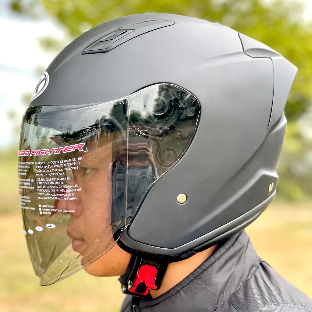 Helm Dewasa NHK R1 Elite Visor Smoke Solid Pria Wanita