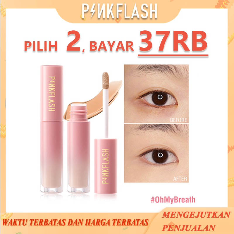 PINKFLASH Liquid Concealer Tahan Air Tahan Lama #OhMyBreath Full Coverage Color Corrector