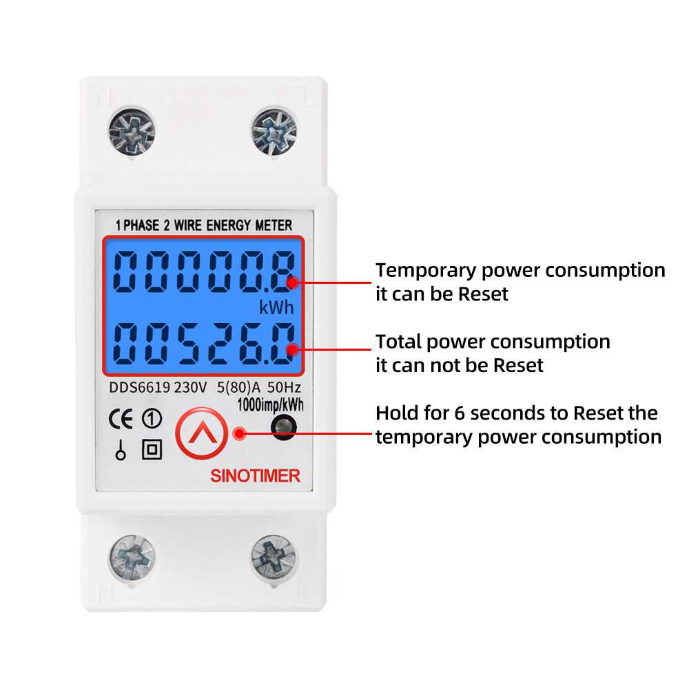 Aideepen Meteran Listrik Digital Din Rail kWh Meter Single Phase 230V - DDS6619