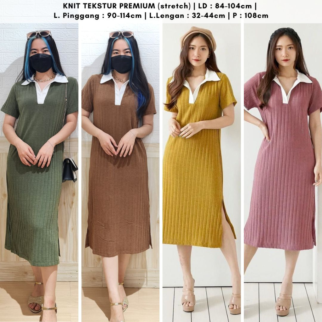 4800 carnia collar list knit midi dress