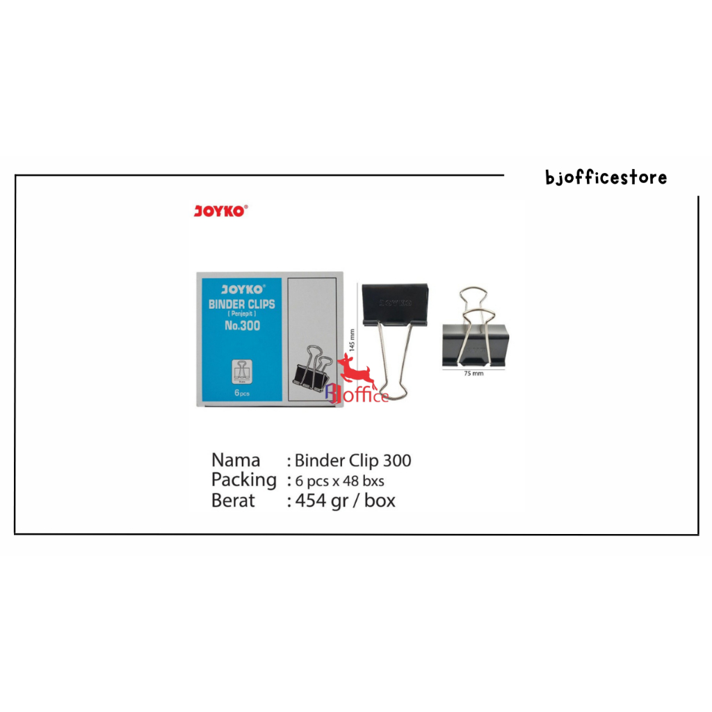

Joyko Binder Clip Besar Penjepit Kertas 300 - Original Per box