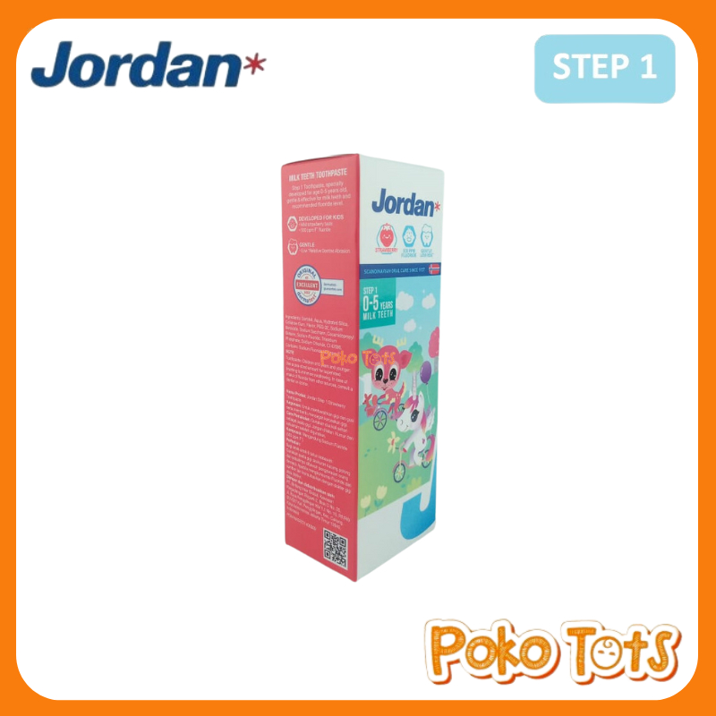 Jordan Oral Care Kids Toothpaste Step 1 75gr Pasta Gigi Anak Usia 0-5 Tahun WHS