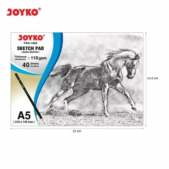 

Sketch Pad Joyko PAD-1000 A5 110gsm - 40lembar