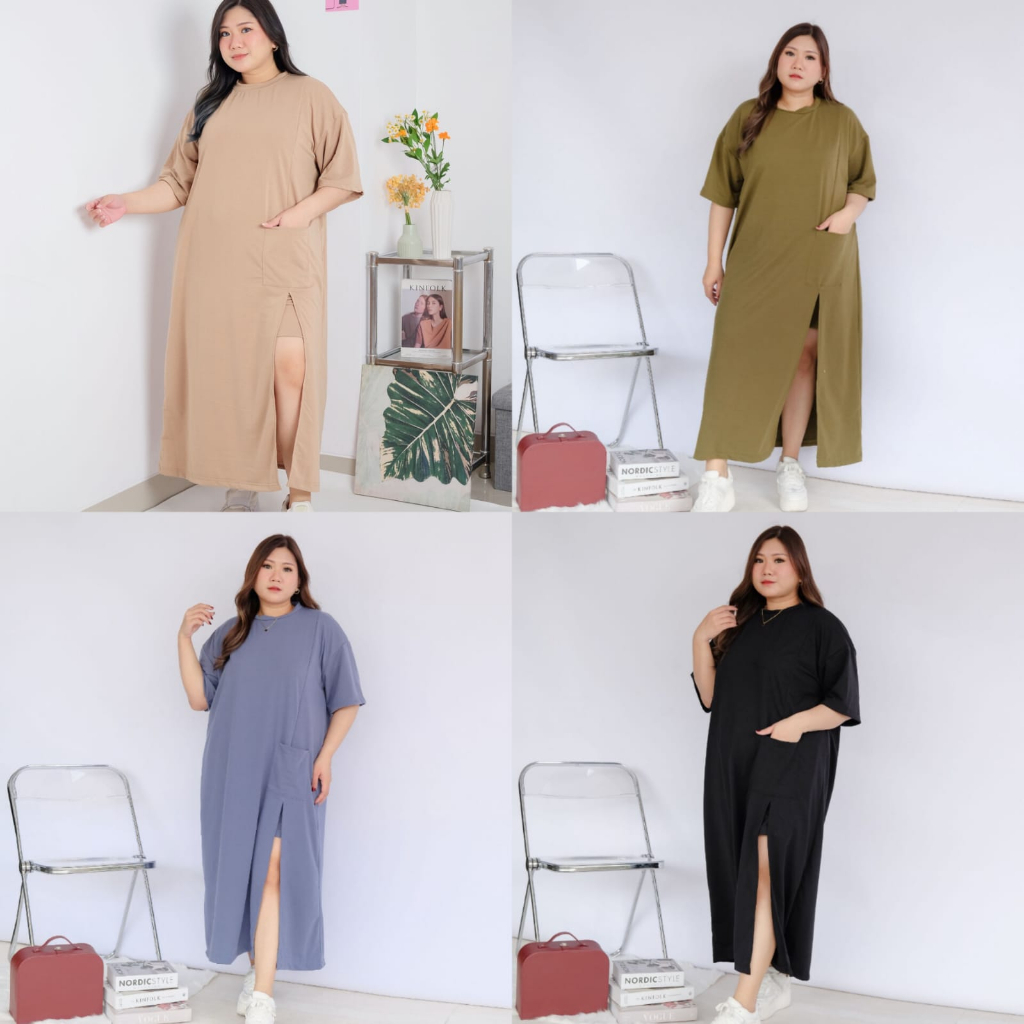 BIGWELL SET DRESS LUCY POLOS - DRESS BIGSIZE WANITA - DRESS JUMBO WANITA