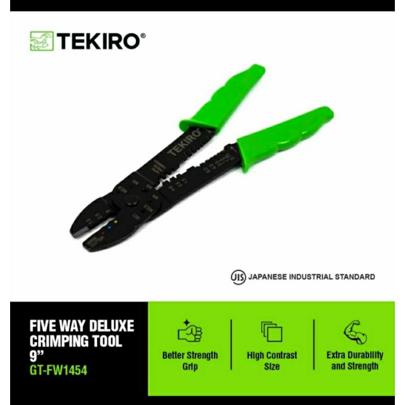 Tang crimping tool Tekiro 9" - five way deluxe crimping tool