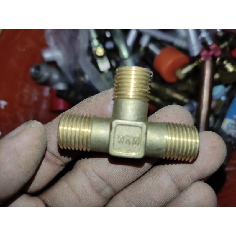 T Drat luar kuningan 3/8 kualitas terjamin